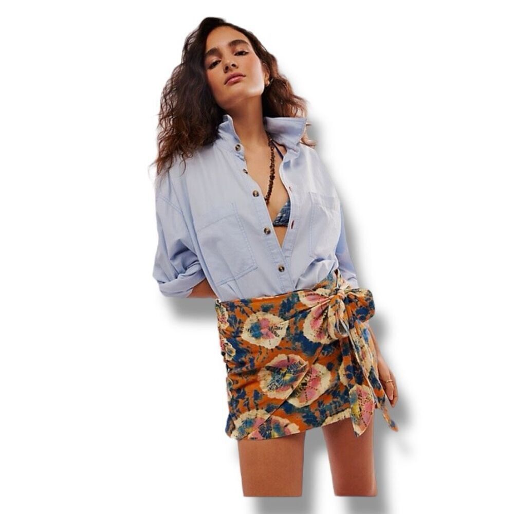 Free People Sweet As Beach Mini Skirt Size 8